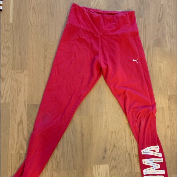Hot Pink High Waisted Puma Leggings - Picture 1 of 3